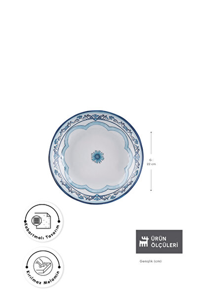 Karaca Blue Harmony Melamin Çukur Tabak 22 cm