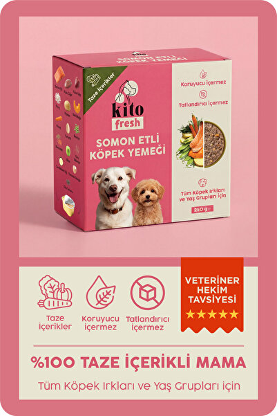 kito Fresh Somon Etli Köpek Yemeği %100 Taze İçerikli Mama 250 gr