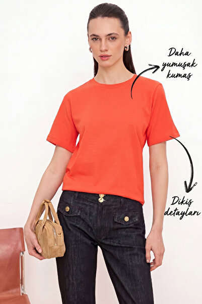 Trendyol Collection Tricou tricotat 100% bumbac, cu textură moale, croială no...