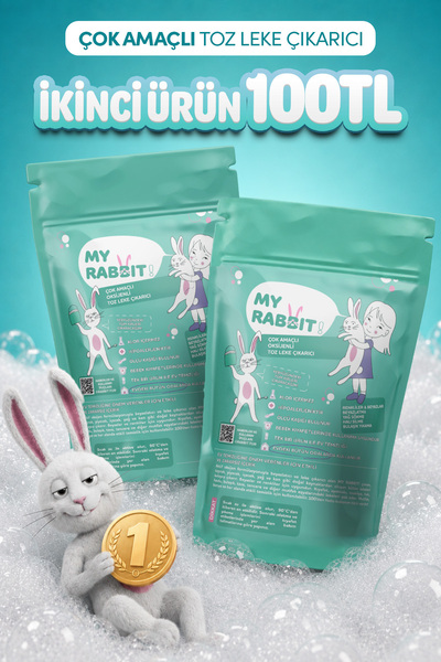 My Rabbit! Çamaşır Ve Yüzey Için Çok Amaçlı Oksijenli Toz Leke Çıkarıcı ve be...