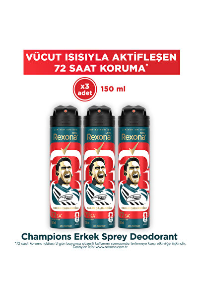 Rexona Men Erkek Sprey Deodorant Champions 72 Saat Kesintisiz Üstün Koruma 15...