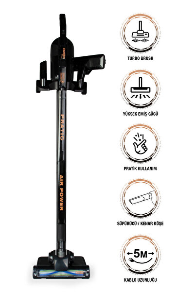 Fantom Pratic Aır Power P 1250 Siyah Torbasız Dönebilen Turbo Başlıklı Dikey ...