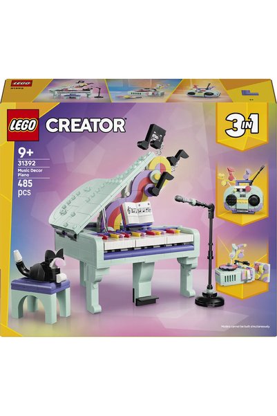 LEGO ®   Creator 3-in-1 Musical Decor Cat Piano 31392 - Toy Building Set for 9+ (485 Pieces)