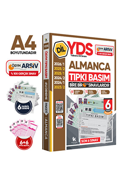 Karakutu Yayınları 2026 YDS Almanca ÖSYM Tıpkı Basım Çıkmış Soru Deneme Paket...