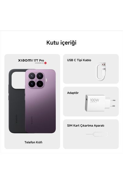 Xiaomi 17T Pro 12G+512G Mor (Xiaomi Türkiye Garantili)