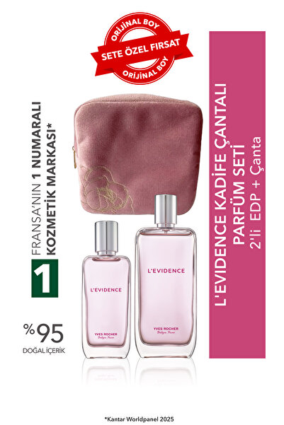 Yves Rocher Evidence Kadife Çantalı Parfüm Seti