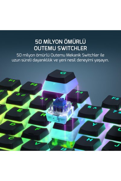 GamePower Suki Mekanik Manyetik Bilek Destekli Mavi Switch Türkçe Q 104 Tuş USB Gaming Klavye