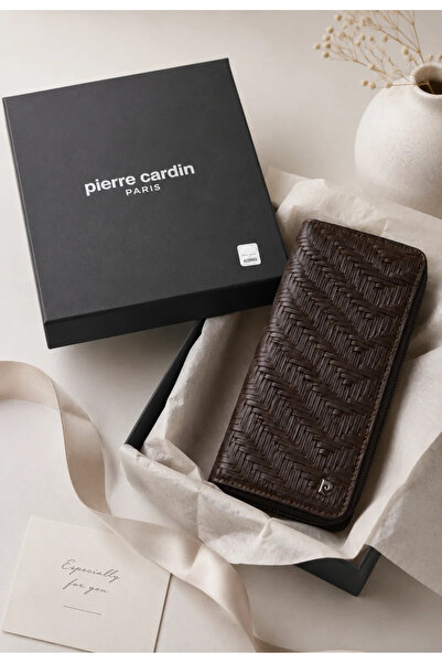 Pierre Cardin Unisex Erkek Kadın %100 Hakiki Deri Dikey Cüzdan Kartlık - Deri...
