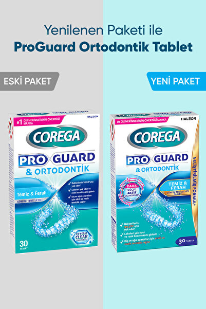 Corega Proguard Ortodontik Retainer Diş Aparatı Günlük Temizleyici Tablet 60 Adet(30x2)
