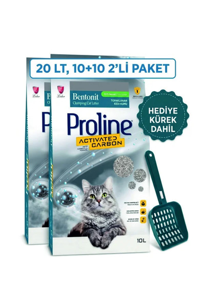Proline Aktif Karbonlu Bentonit Kedi Kumu 20 Litre Kürek Hediyeli
