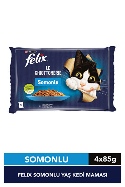 FELIX Somonlu Yaş Kedi Maması 4 x 85 g
