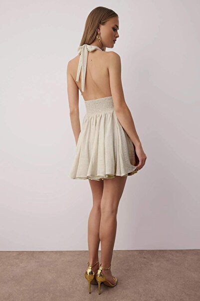 Trendyol Kollektion Kurzes/Mini-Kleid mit Stone-Taille und Skater-Detail TPRS...