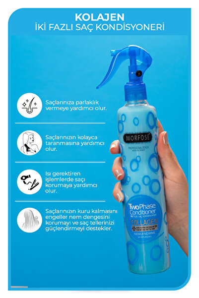 Morfose Çift Fazlı Kolajen İçeren Fön Suyu 400 ml - Nemini Yitirmiş, Kuru Kırılgan Saçlar