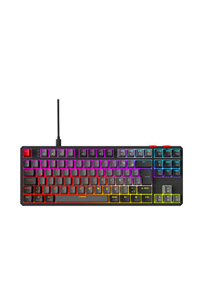 Rampage Yoru Tkl Type-c Outemu Rgb Red Swich Mekanik Oyuncu Klavyesi- Gri/siyah