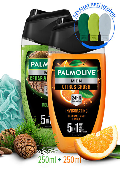 Palmolive Erkek Duş Jeli Seti 2li 250 Ml 5in1 Vücut, Yüz, Saç, Sakal, Koku Ko...
