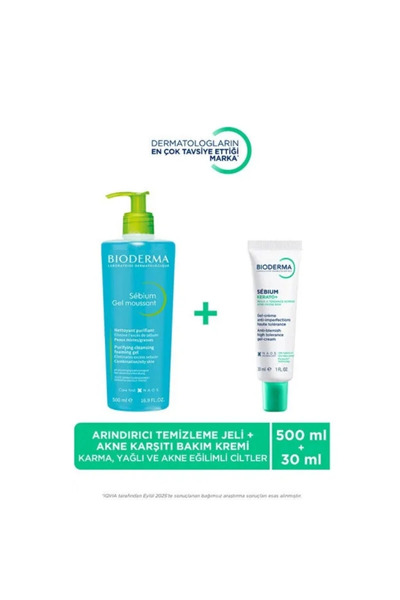 Bioderma Sebium Kerato Karşıtı Bakım Kremi 30ml & Yüz Vücut Temizleme Jeli 400ml
