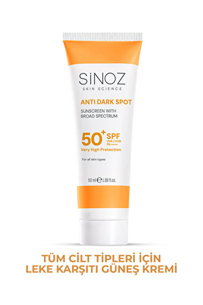 SİNOZ Spf50+ Leke Karşıtı Yüksek Koruyucu Yüz Güneş Kremi Normal Ve Kuru Cilt...