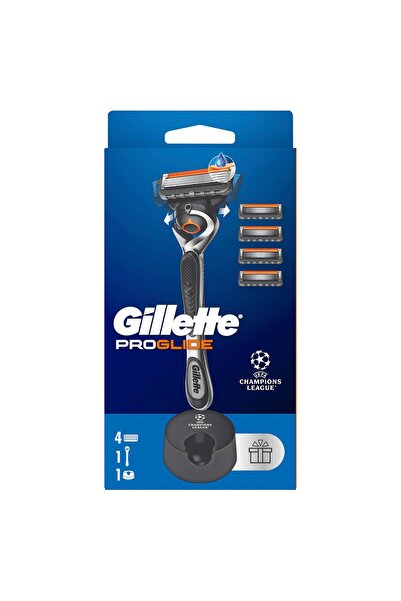 Gillette Proglide Tıraş Makinesi ve Yedek Bıçağı 4'lü + Tıraş Bıçağı Standı