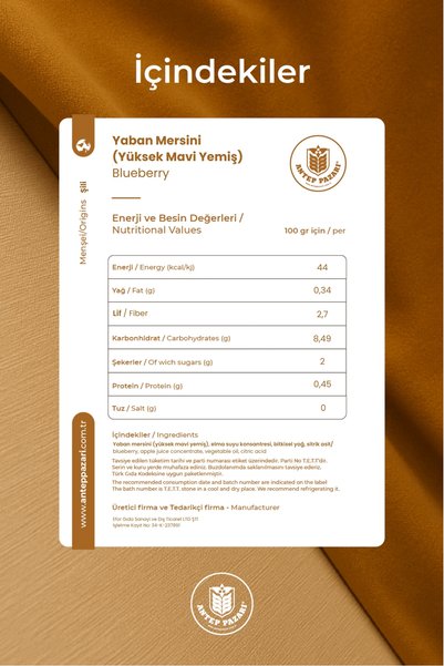 Antep Pazarı Yaban Mersini (Blueberry) - 500g
