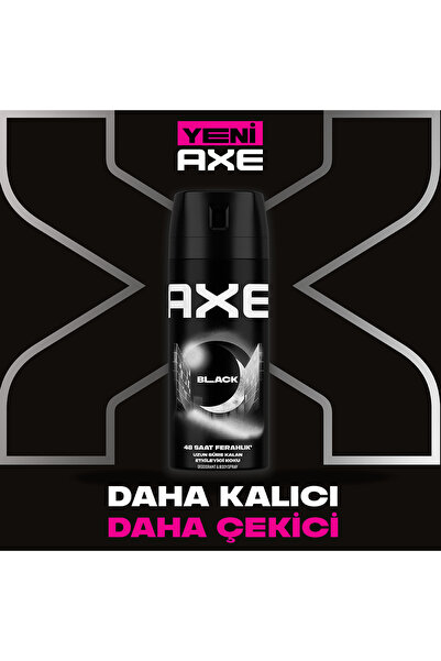 Axe Erkek Deodorant & Bodyspray Black 48 Saat Etkileyici Koku Vücut Spreyi 150 ml X3 Adet
