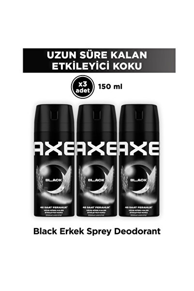 Axe Erkek Deodorant & Bodyspray Black 48 Saat Etkileyici Koku Vücut Spreyi 15...