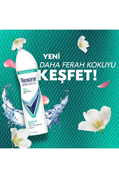 Rexona Kadın Sprey Deodorant Shower Fresh 72 Saat Kesintisiz Üstün Koruma 150 mlx3