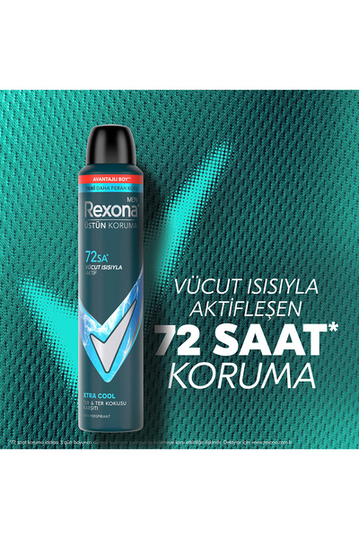 Rexona Men Erkek Sprey Deodorant Xtra Cool 72 Saat Kesintisiz Üstün Koruma 200 ml x3