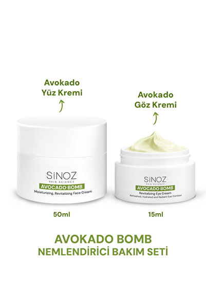 SİNOZ Avokado Bomb Yoğun Nemlendirici Yüz Kremi & Göz Kremi 2'li Bakım Seti