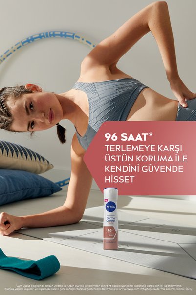 NIVEA Kadın Sprey Deodorant Derma Control Clinical 150ml ve Creme Care Duş Jeli 250ml, Bakım Seti