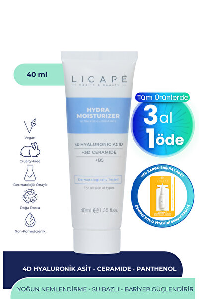 Licape Yoğun Nemlendirici Aydınlatıcı 4D Hyaluronik Asit Su Bazlı Moisturizer...