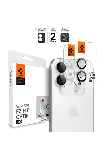 iPhone 17 / 16 Plus / 16 Kamera Lens Camı Koruyucu Kolay Kurulum (2 Adet) Silver - AGL10126