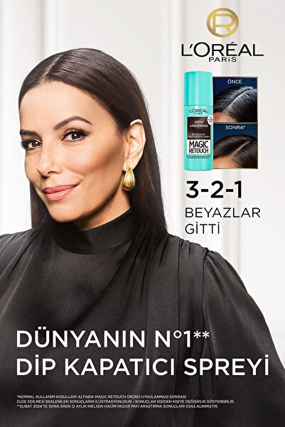 L'Oreal Paris Magic Retouch Beyaz Saçlar İçin Kapatıcı Kahverengi Saç Spreyi 75 Ml