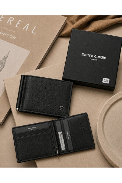 Pierre Cardin Para Klipsli %100 Hakiki Deri Erkek Saffiano Cüzdan - Para Sıkı...