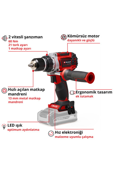 Einhell Professional Akülü Vidalama TP-CD 18/60 Li BL-Solo 4514210 | akü hariç