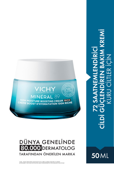 Vichy Mineral 89 72H Nemlendiren Bakım Kremi Zengin Doku 50 ml