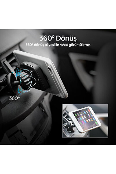 Spigen Air Vent Manyetik Araç içi Telefon Tutucu + 2 Adet Manyetik Plaka Universal Kuel H12 - 000CD20115