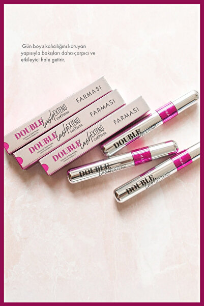 Farmasi Double Lash Extend Çift Etkili Hacim & Lifting Etkili Maskara | Siyah 12 ml X 3 Adet