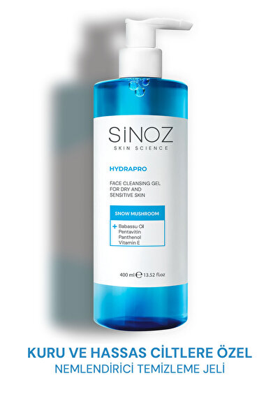 SİNOZ Hydrapro Kuru ve Hassas Ciltler İçin Nemlendiricili Yüz Temizleme Jeli 400 ml