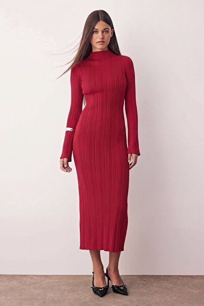 Trendyol Collection Rochie tricotată roșu închis TWOAW26EL00056