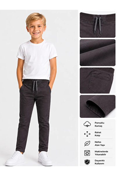 AJN Çocuk Okul Pantolonu Keten Erkek Kız Unisex