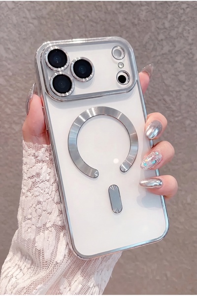 Fibaks iPhone 17 Pro Max Kılıf Kamera Lens Korumalı Magsafe Şarj Kilifi Şeffa...