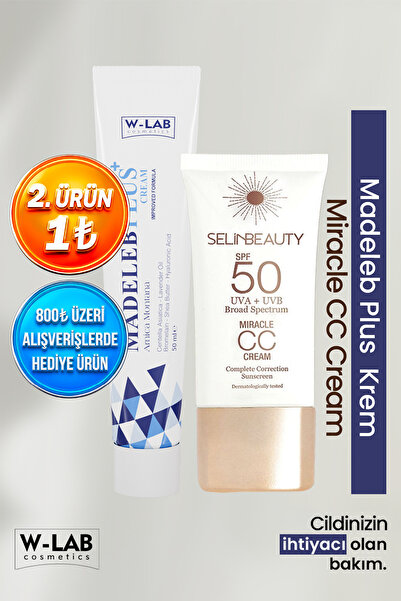 W-Lab Cosmetics Madeleb Plus Krem 50 ml ve Selin Beauty  Cc Krem 50 ml Set