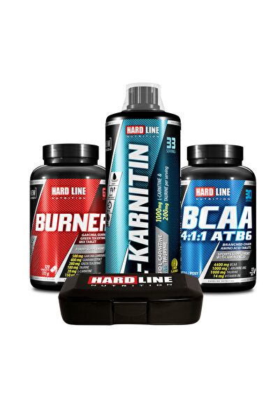 Hardline L-karnitin 1000 Mg 1000 ml Burner Ve Bcaa 4:1:1 Atb6 Pillbox Limon A...