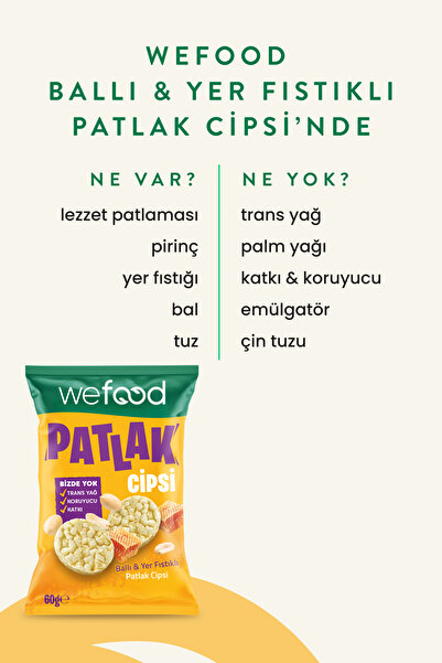 Wefood Ballı & Yer Fıstıklı Patlak Cipsi 60 g 15'li