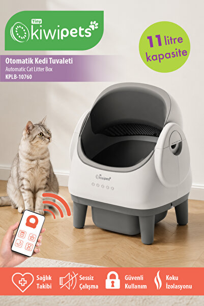 Tiny Kiwipets KPLB-10760 Akıllı Otomatik Kedi Tuvaleti | Wi-Fi Kontrollü & Ko...