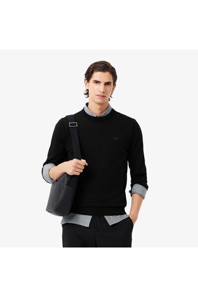Lacoste Pánský svetr z merino vlny s kulatým výstřihem