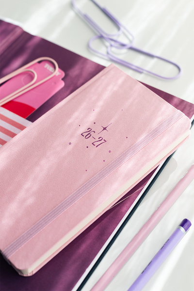 PAPERORA Charm Takılabilen 2026-2027 Mid-Year Akademik Cep Ajanda 9x17 cm Pembe