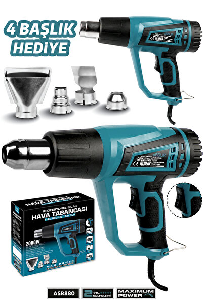 ASSUR 2000 Watt 2 Kademeli 4 Başlıklı Sıcak Hava Tabancası