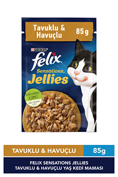 FELIX Sensations Jellies Tavuklu ve Havuçlu Yaş Kedi Maması 85g