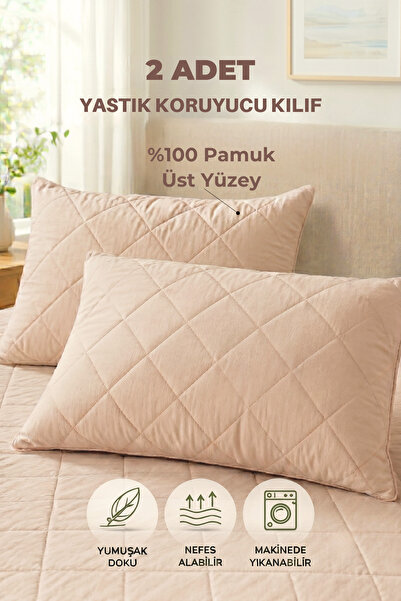 Formeya Pamukkale-Matratze, braun, 100 % Baumwolle, gesteppte Kissenschutzmat...